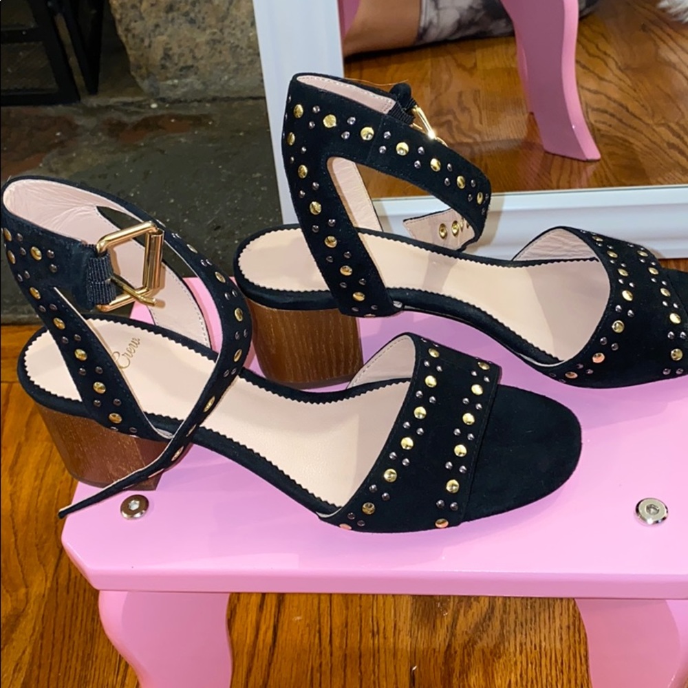 J.Crew Studded Suede Block Heels